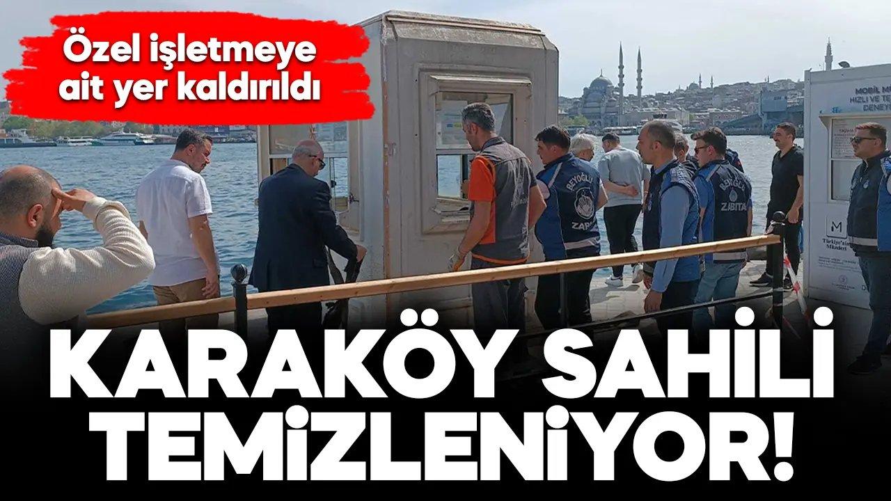 Karaköy Sahili’nde özel işletmeye ait yer kaldırıldı!