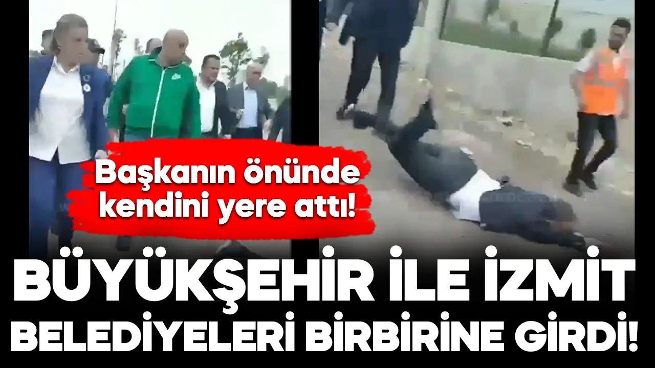 Büyükşehir Belediyesi ile İzmit Belediyesi ekipleri birbirine girdi!