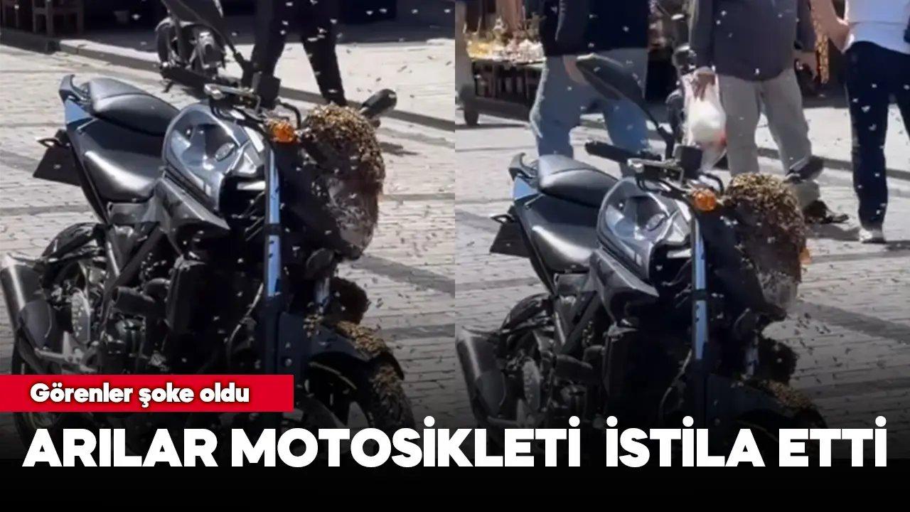 Fatih'te arılar motosikleti istila etti!