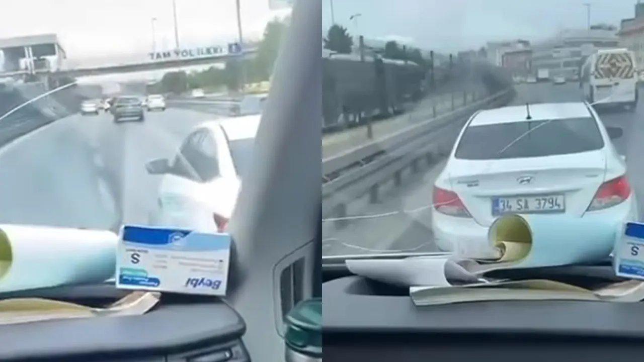 Sürücü, ambulansa yol vermedi, hasta yakını o anları kaydetti