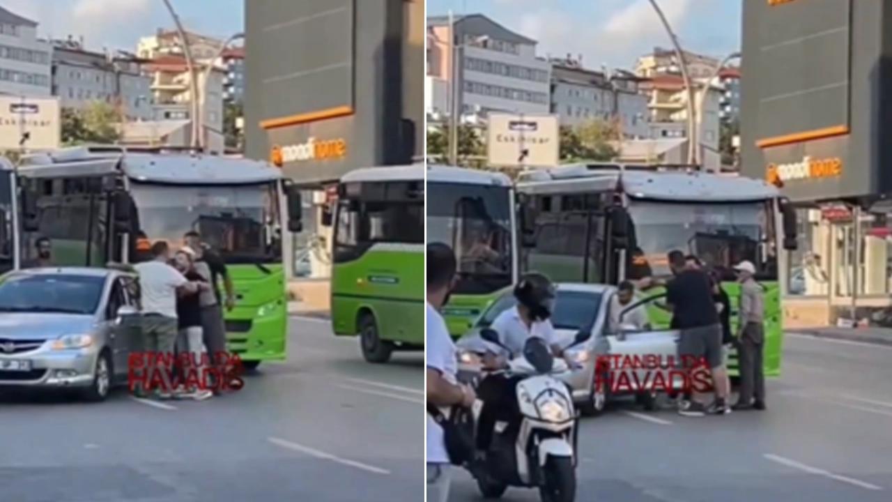 Kocaeli'de yol verme tartışması: Minibüsün önünü kesip tehditler savurdu