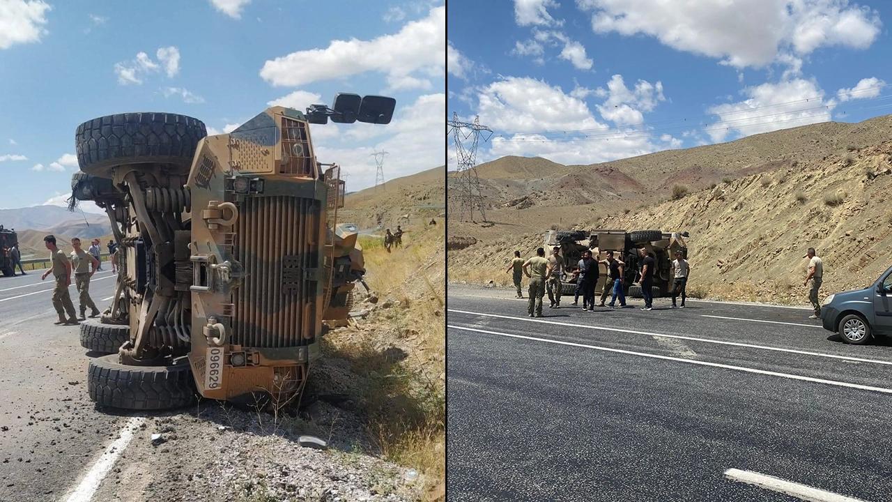 Van-Hakkari yolunda kontrolden çıkan zırhlı araç yan yattı: 6 asker yaralı