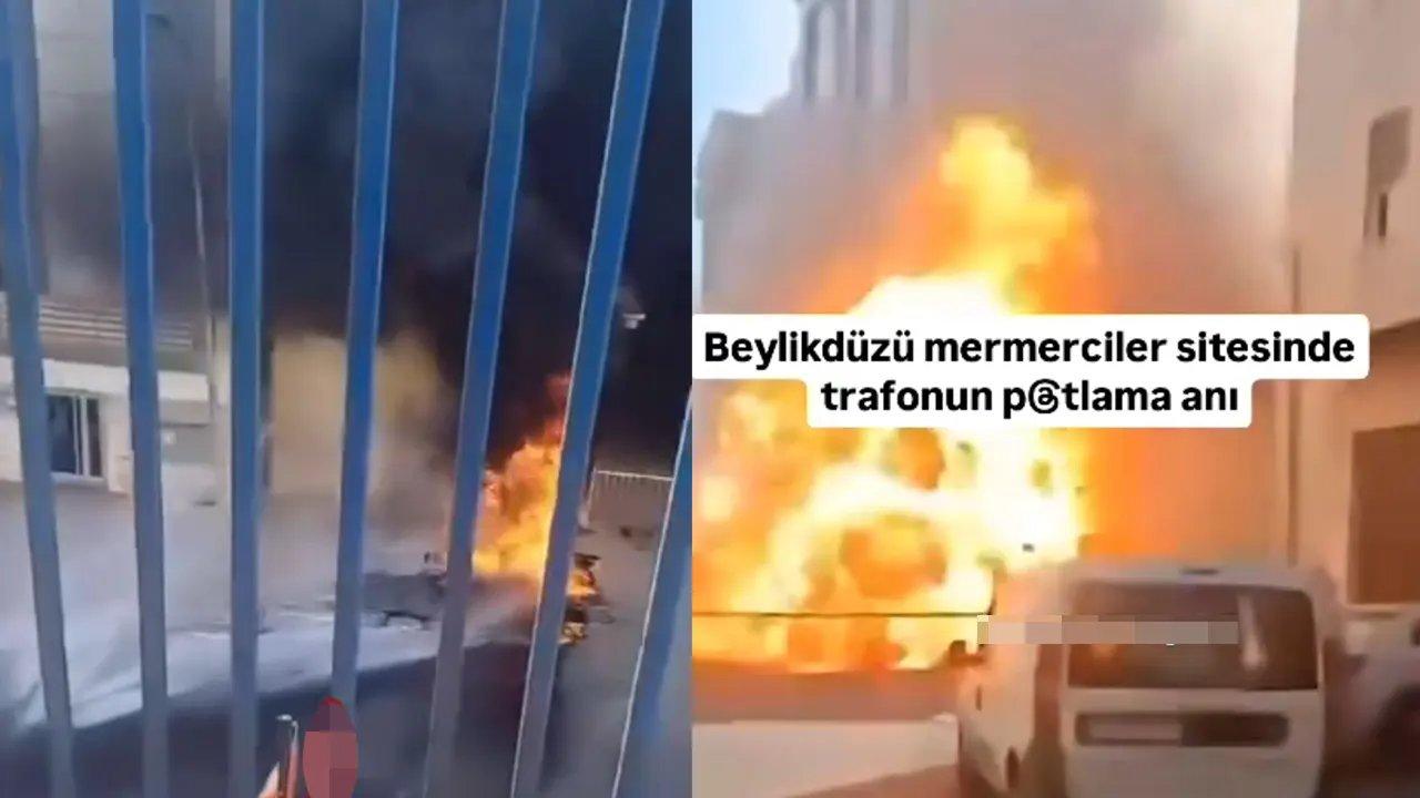 Beylikdüzü'nde trafo patlaması sonucu yangın çıktı