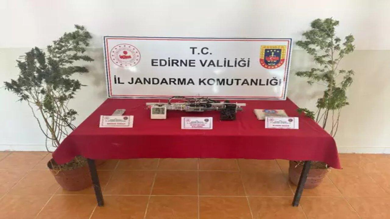 Bir evde yapılan aramada uyuşturucu yetiştirme düzeneği ele geçirildi