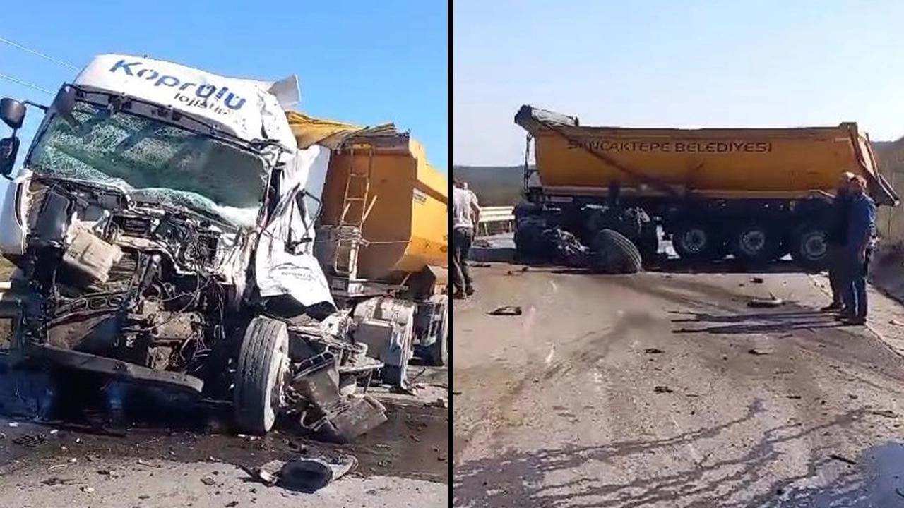 İstanbul Şile'de feci kaza... İki TIR çarpıştı: Yaralılar var