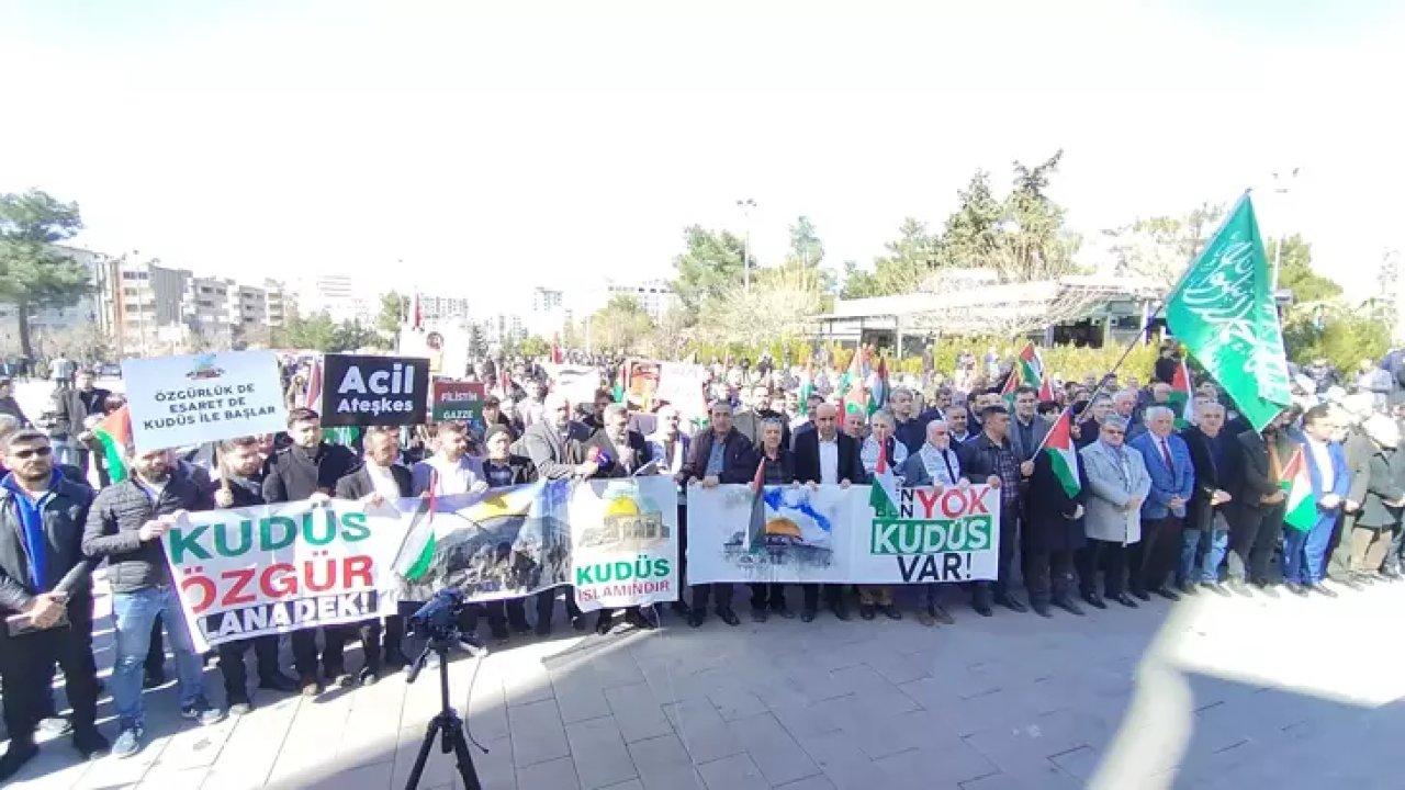 Gazze saldırılarının yıldönümünde Mardin'de yürüyüş protestosu düzenlendi