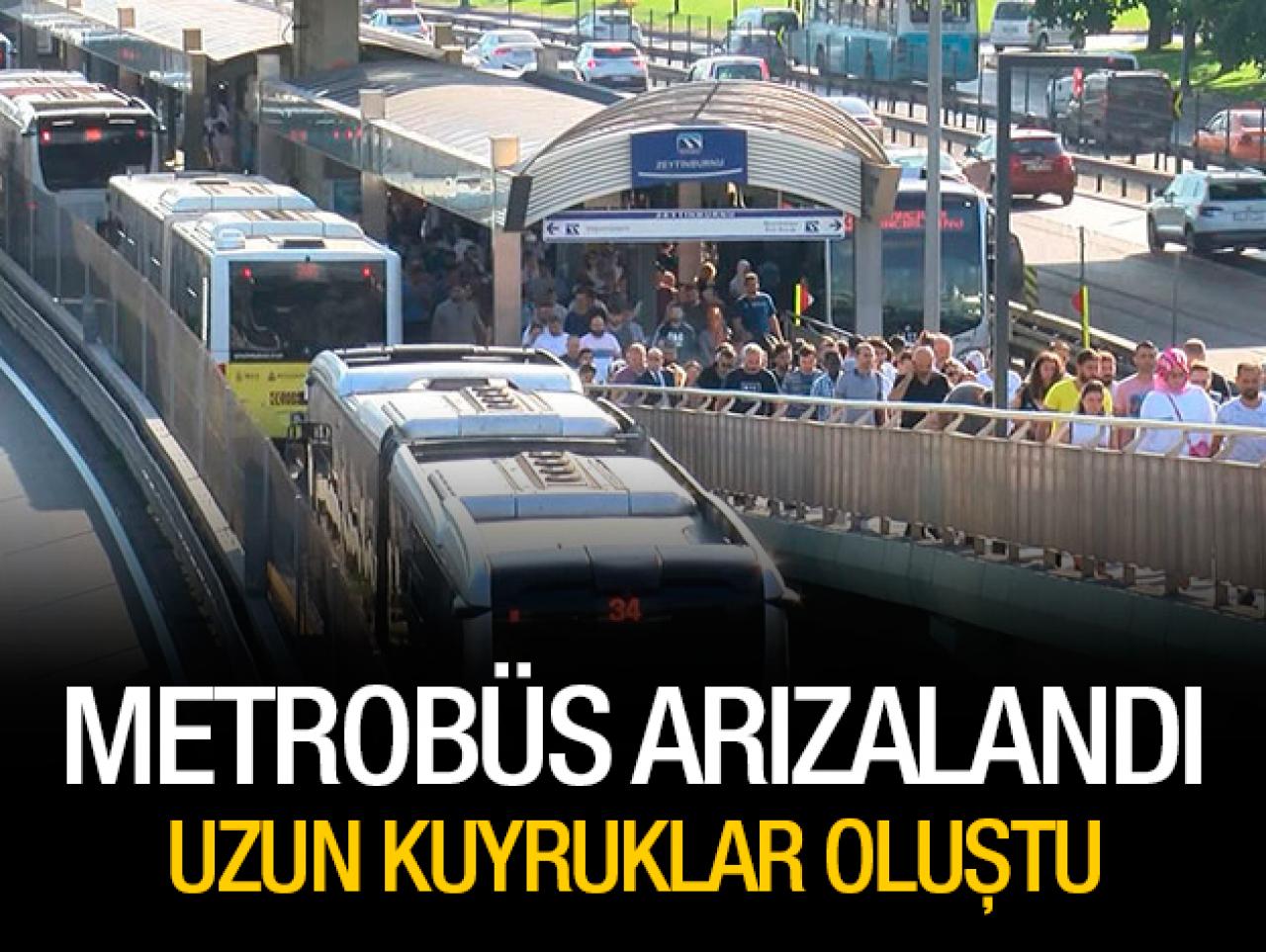 Metrobüs arızası uzun kuyruklar oluşturdu