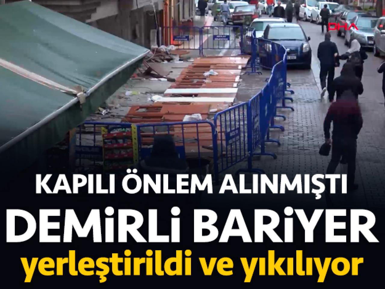 Avcılar'da kapılarla örülen binaya demirli bariyer