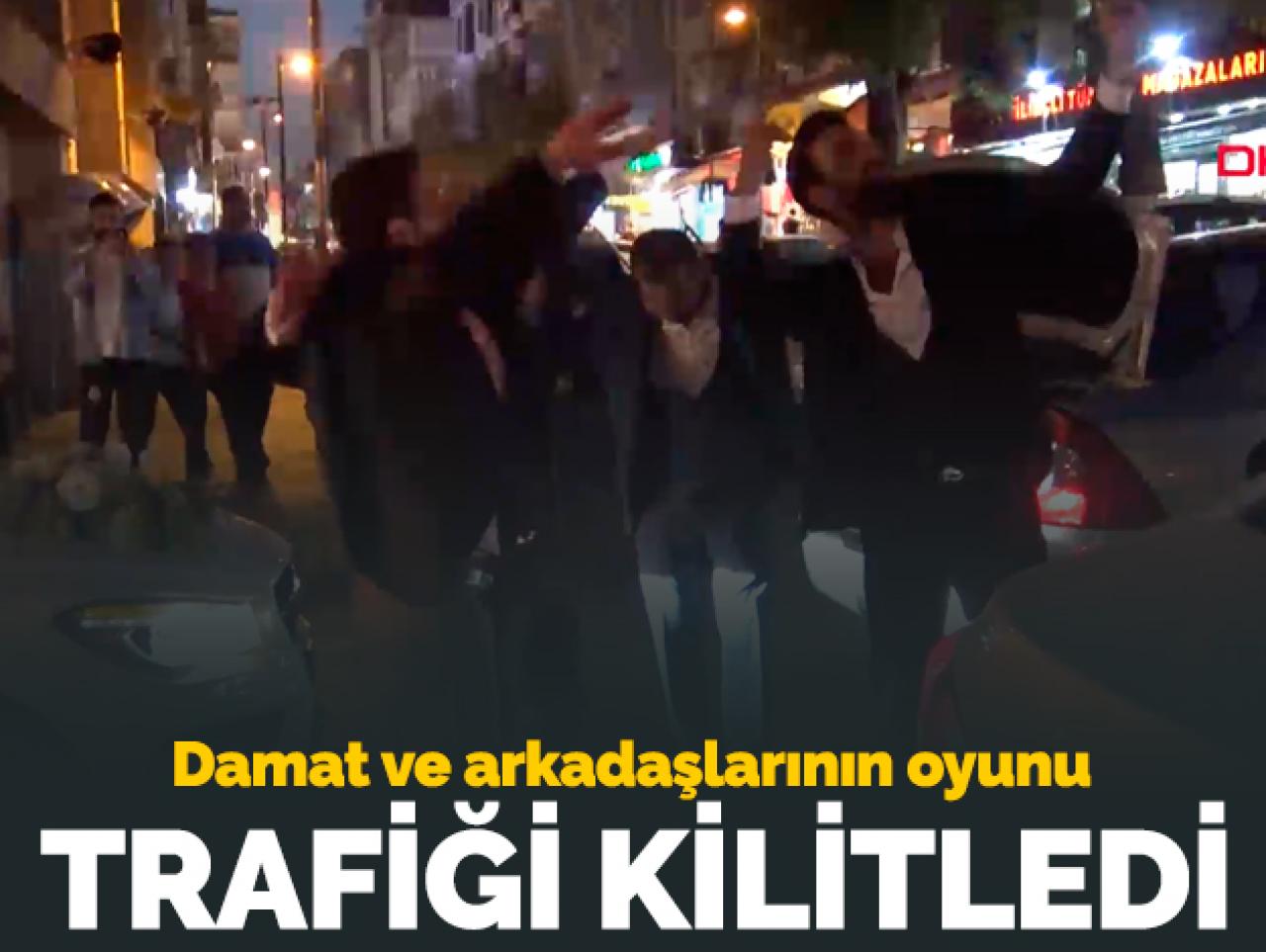 Damat'ın göbek oyunu trafiği kilitledi