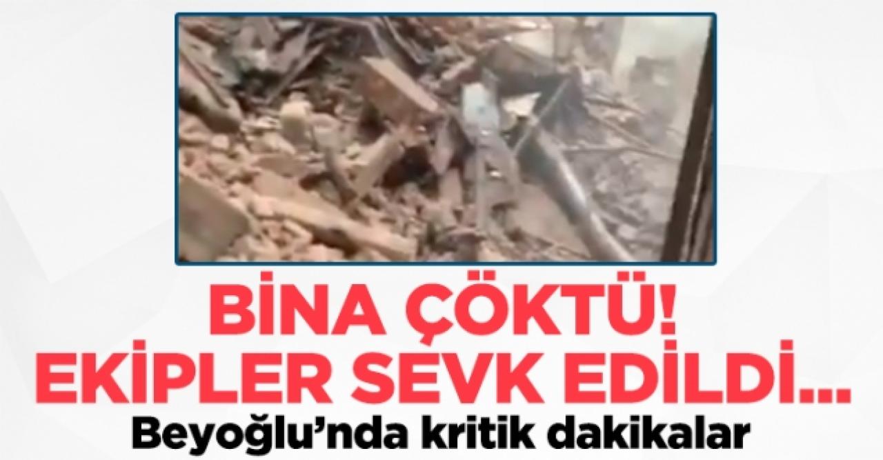 Asmalımescid'de bina çöktü! Çok sayıda ekip sevk edildi