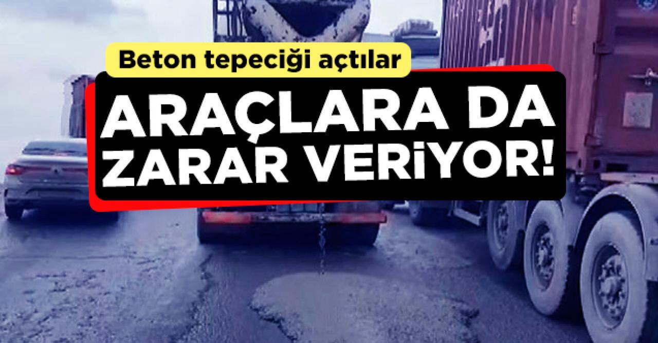 Esenyurt'ta fazla yükleme yapan beton mikserleri tehlike saçıyor