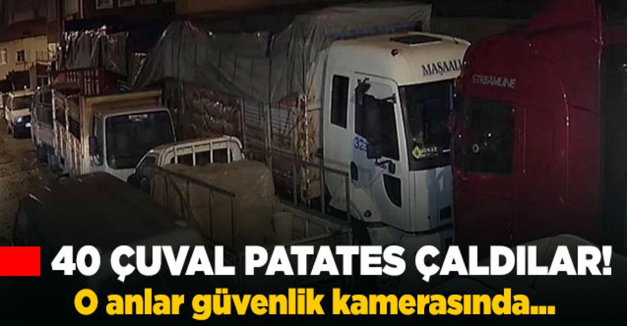 Üsküdar'da çuval çuval patates çalan hırsızlar kamerada