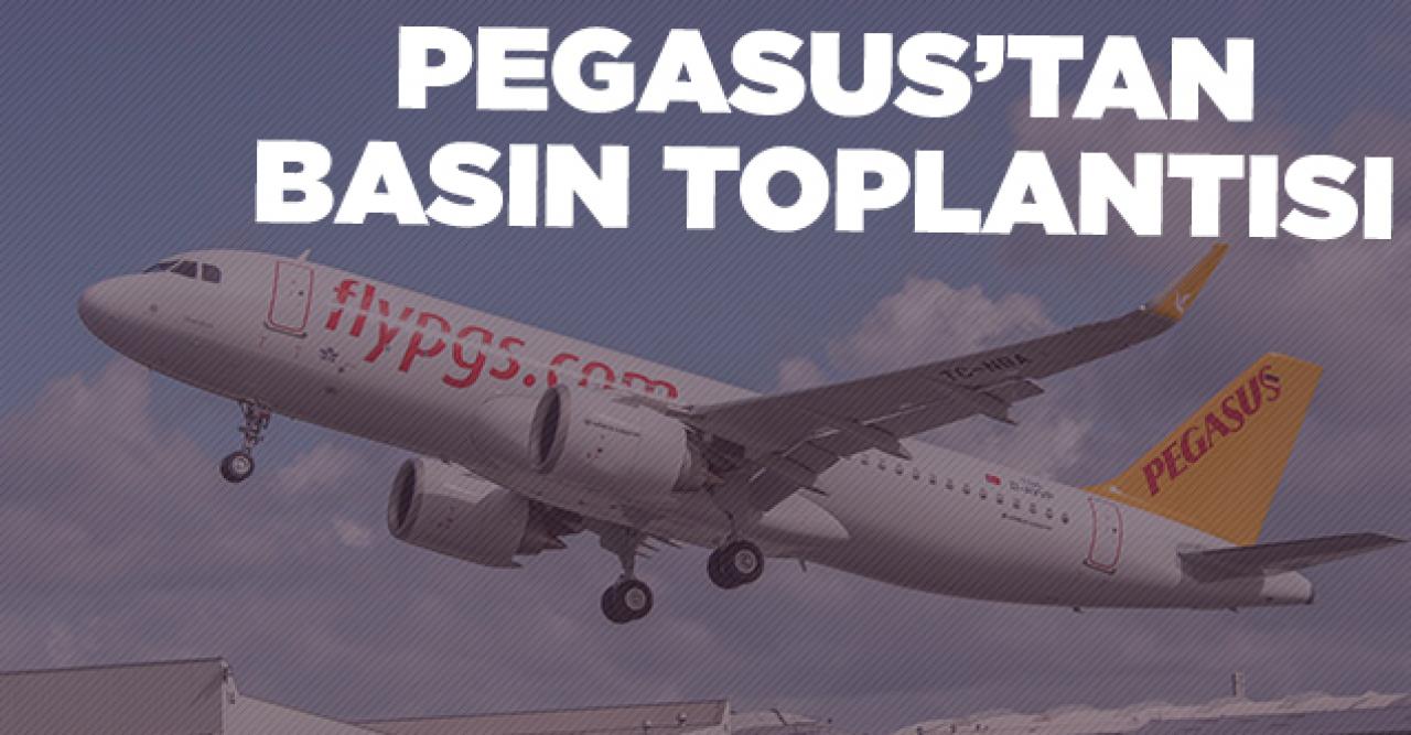 Pegasus'tan pistten çıkan uçak için basın toplantısı