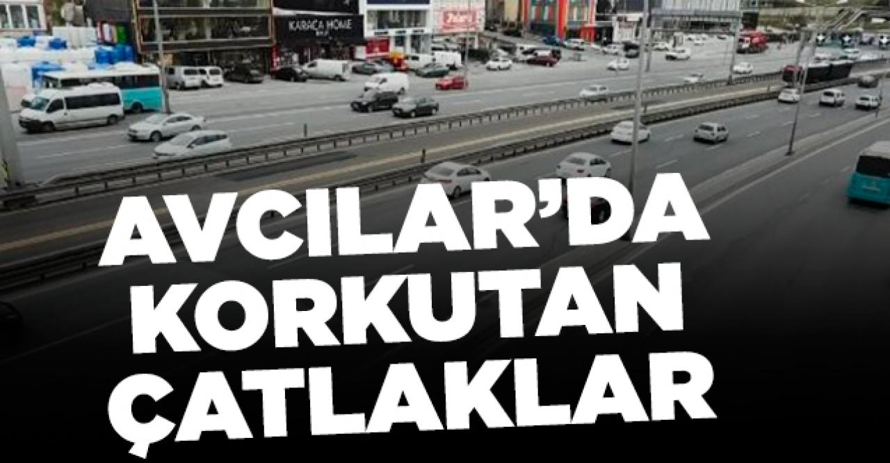 Avcılar E-5'te çatlaklar! İstinat duvarında da eğilmeler var