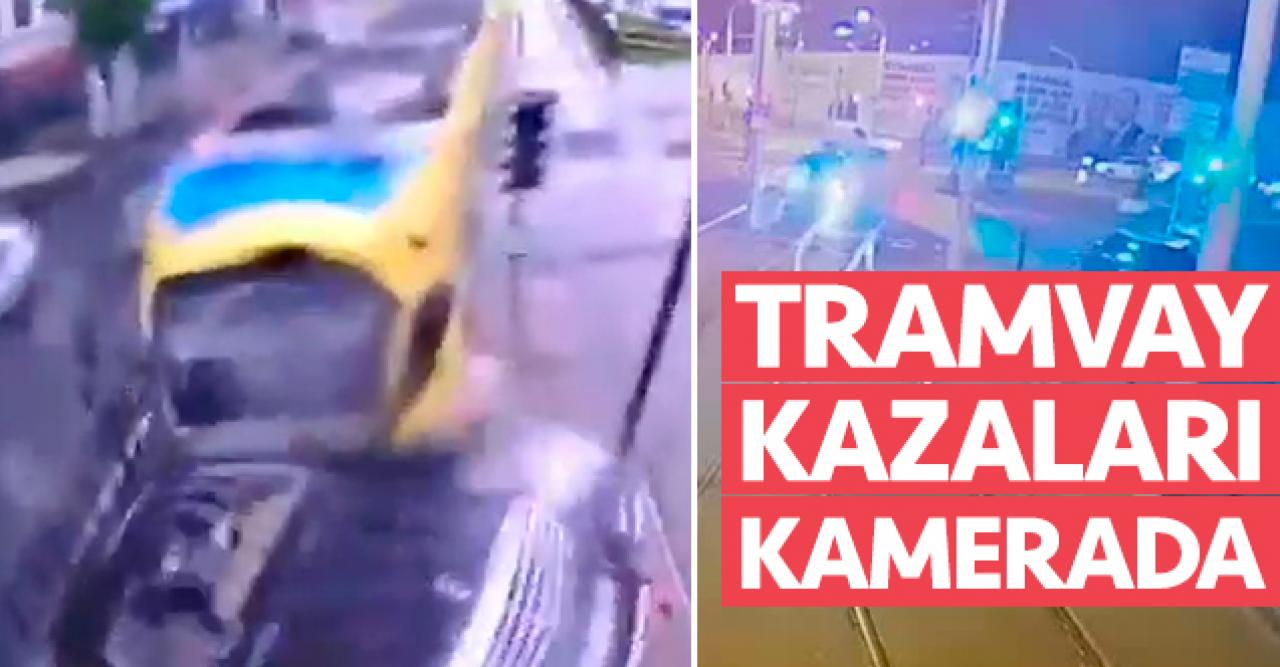 İstanbul'da tramvay kazaları kameralar tarafından kaydedildi