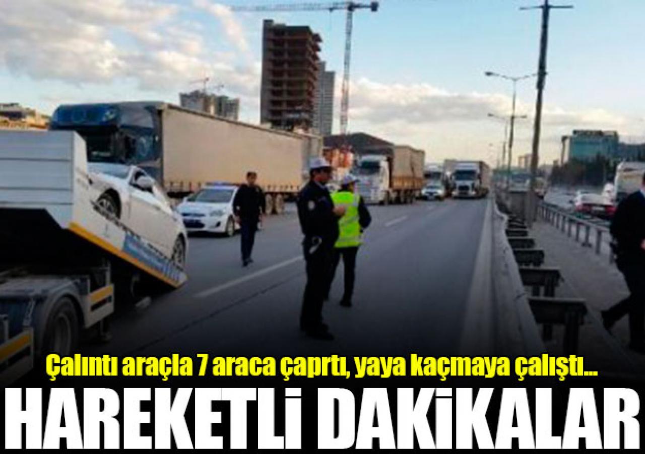 Basın Ekspres yolunda çalıntı araç dehşeti!