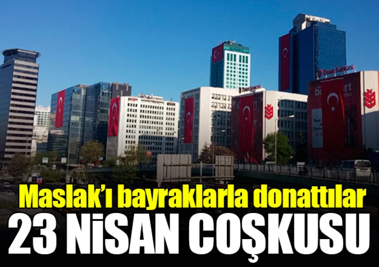 Maslak Türk bayraklarıyla donatıldı