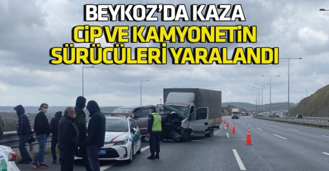 Beykoz'da kaza; cip ve kamyonet sürücüsü yaralandı