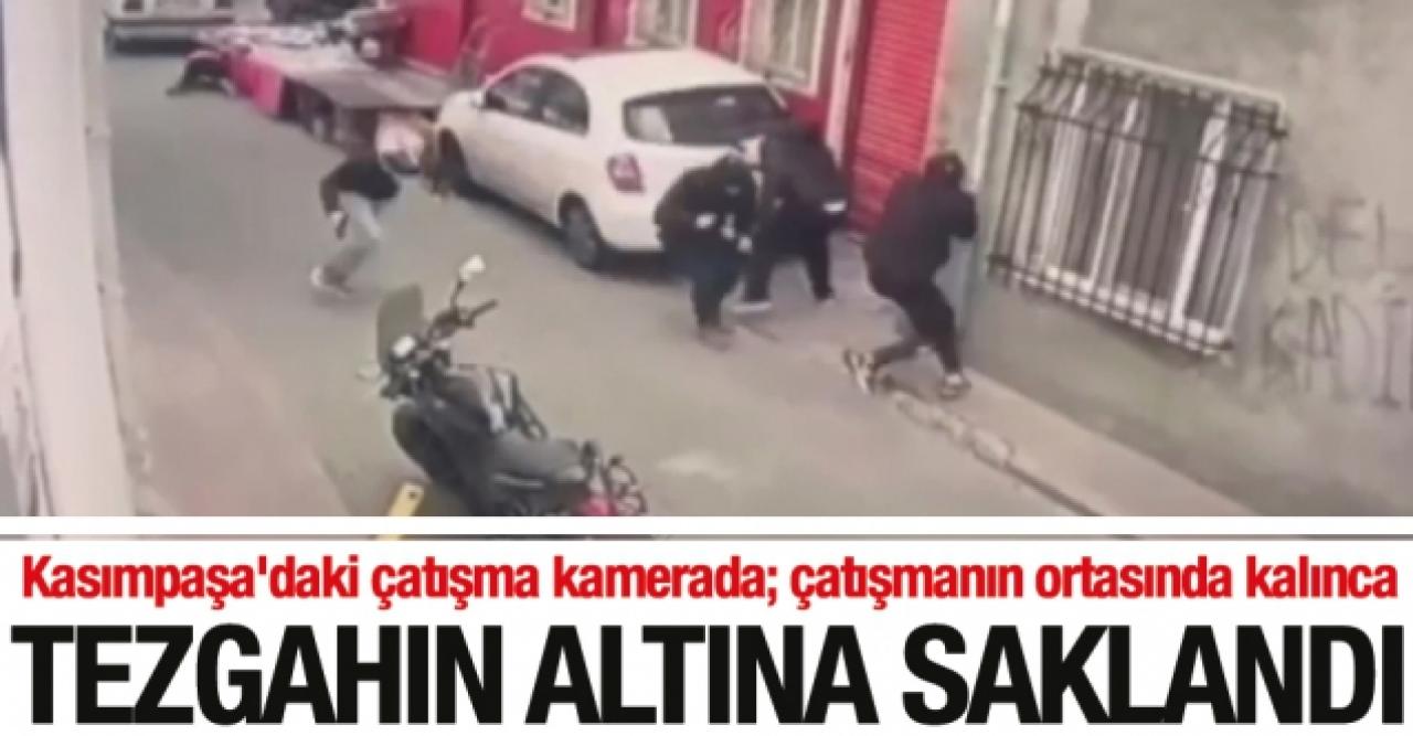 Kasımpaşa'da çatışma! Silahlar patlarken tezgahın altına saklandı