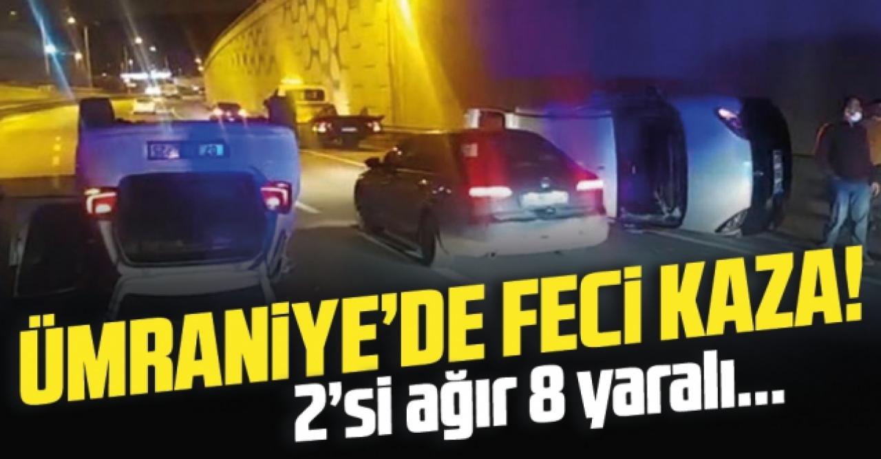 Ümraniye'de otomobil, hafif ticari araca çarptı: 2'si ağır, 8 yaralı