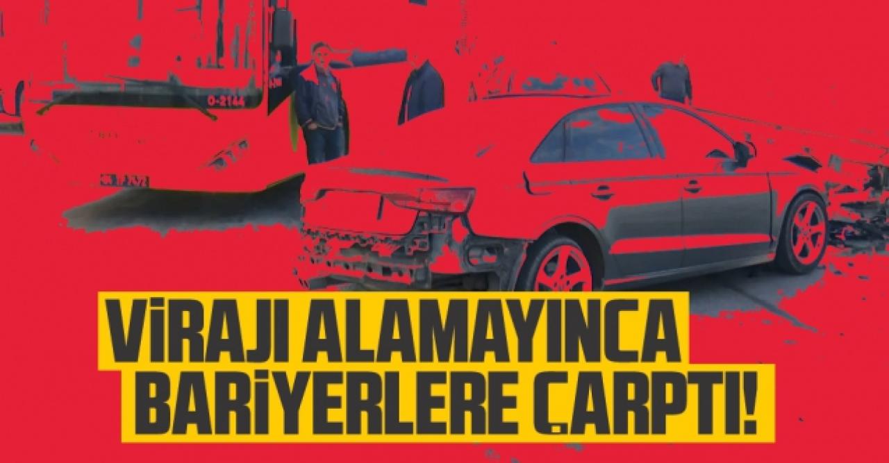 Kartal'da aracıyla virajı alamayan Esra Aydın bariyerlere çarptı