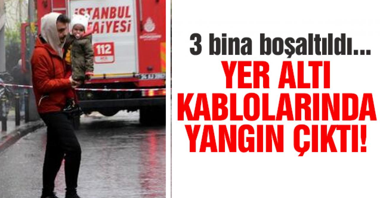 Şişli'de yer altı kabloları yandı, rögar patladı! 3 bina boşaltıldı