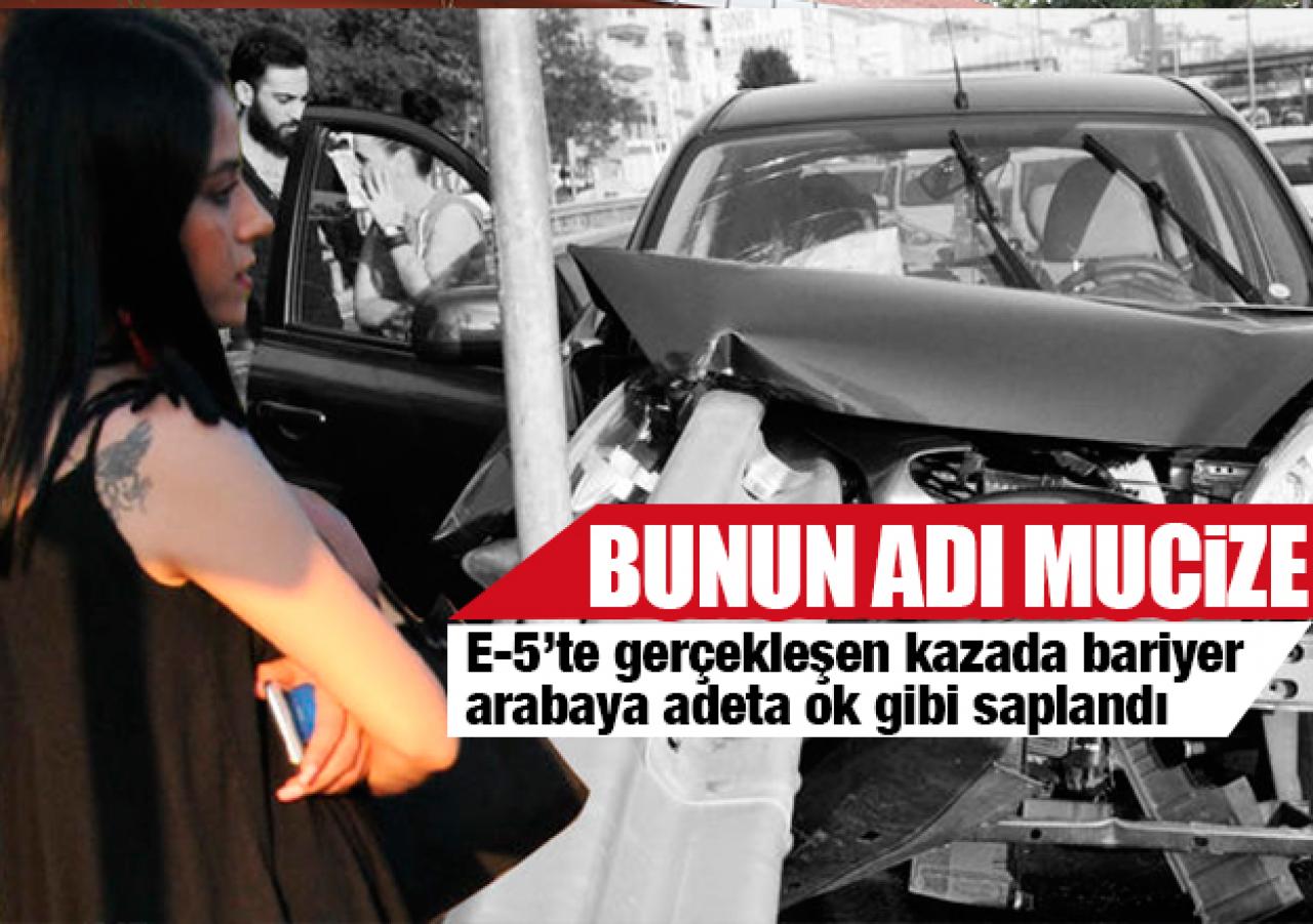 E-5'te mucize gibi kaza!