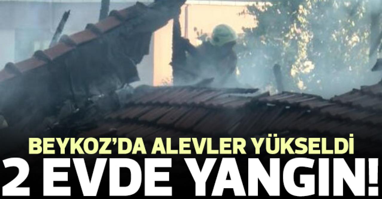 Beykoz’da 2 katlı müstakil evin çatısında yangın