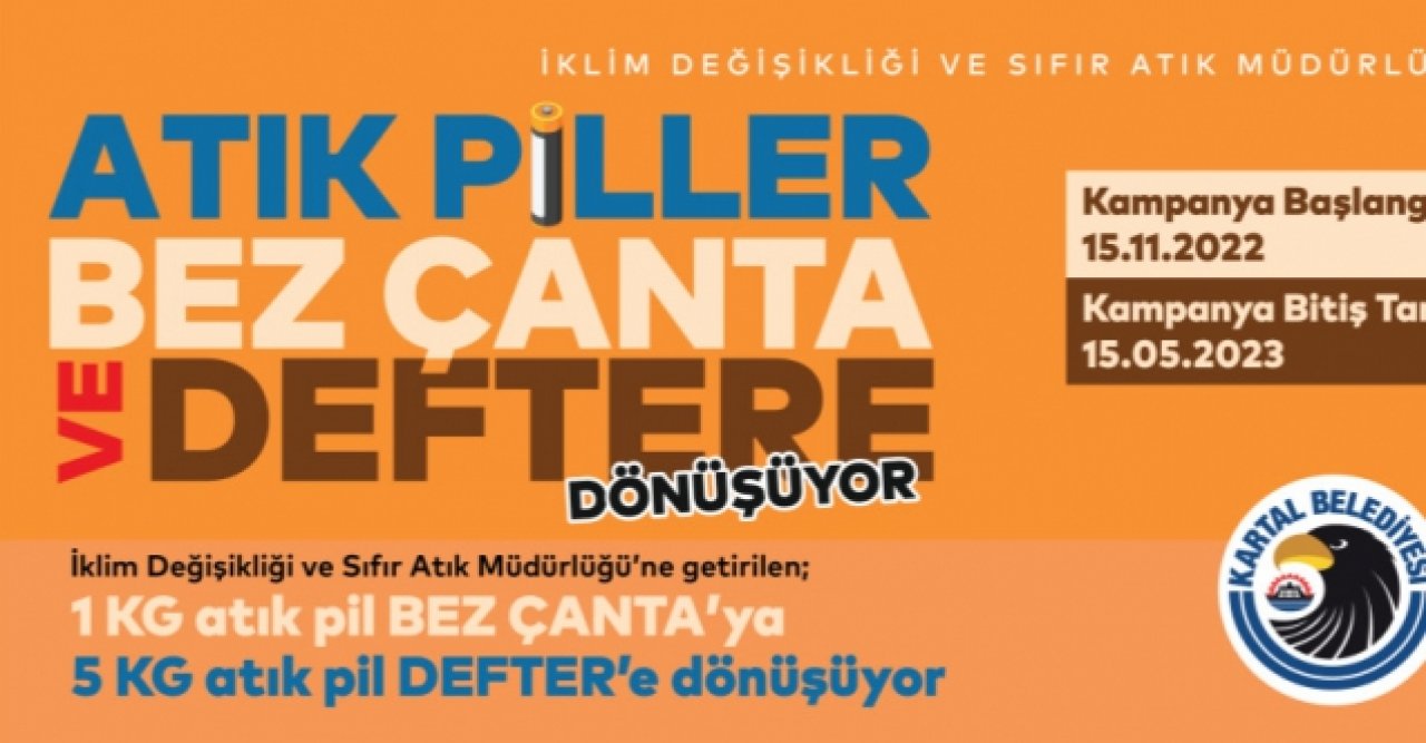 Kartal’da Atık Piller Bez Çanta Ve Deftere Dönüşüyor