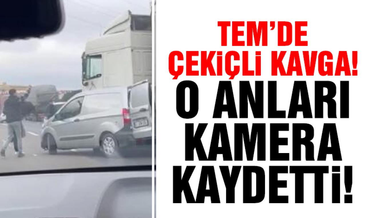 Sultanbeyli TEM'de çekiçli kavga kamerada