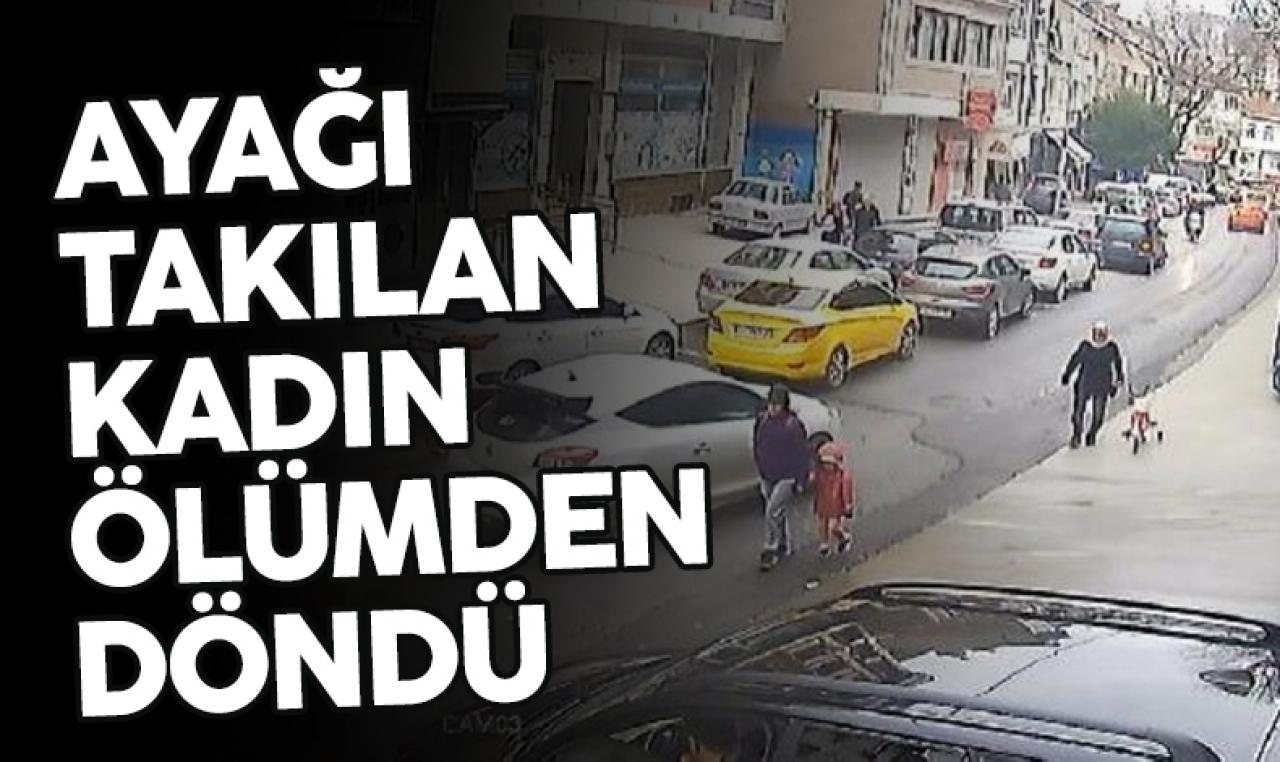 Eyüpsultan’da ayağı takılıp düşen kadın ölümden döndü