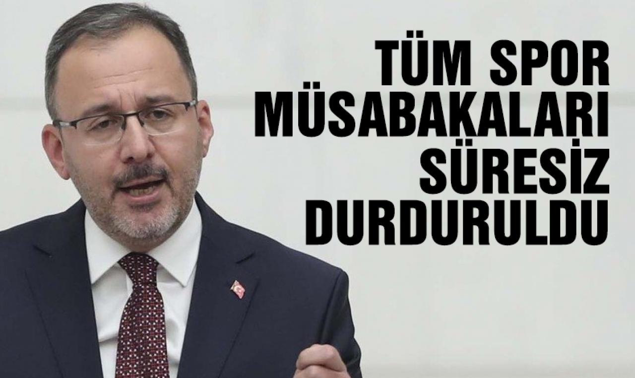 Türkiye'de tüm spor müsabakaları durduruldu