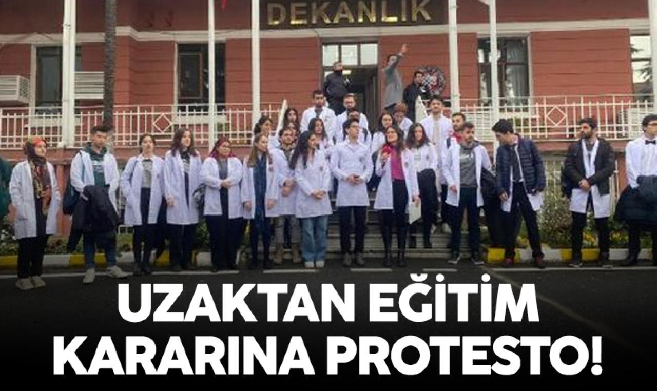 Cerrahpaşa'da uzaktan eğitim kararına protesto