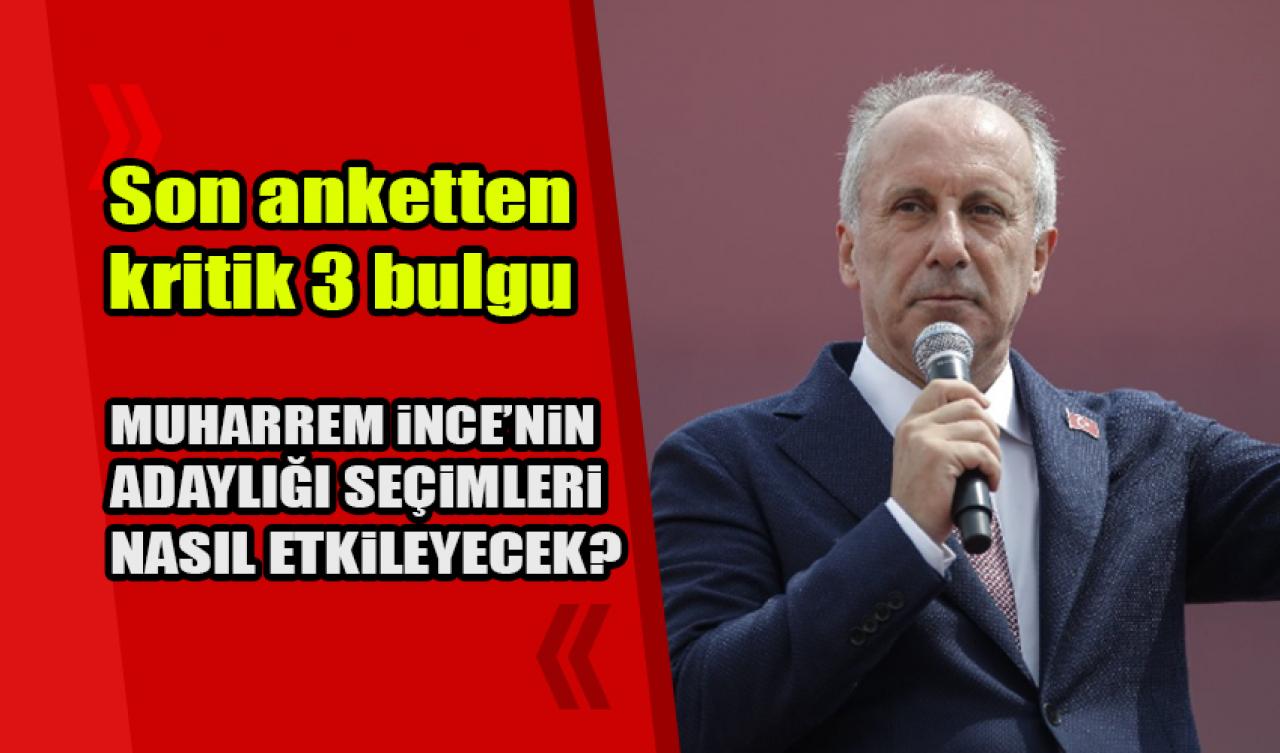 Muharrem İnce'nin adaylığı seçimleri nasıl etkileyecek? Son anketten 3 kritik bulgu