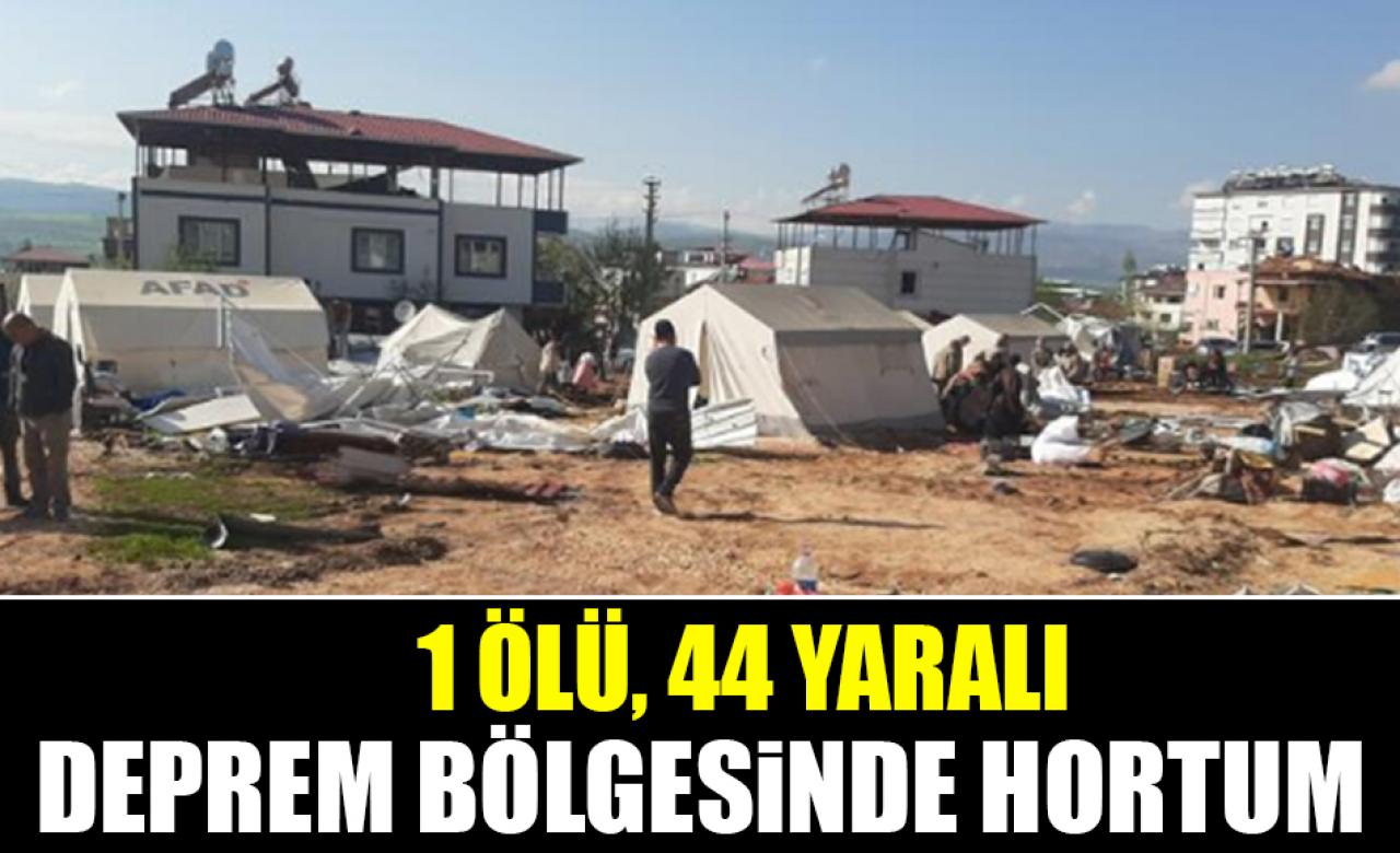 Deprem bölgesinde hortum: 1 ölü, 44 yaralı