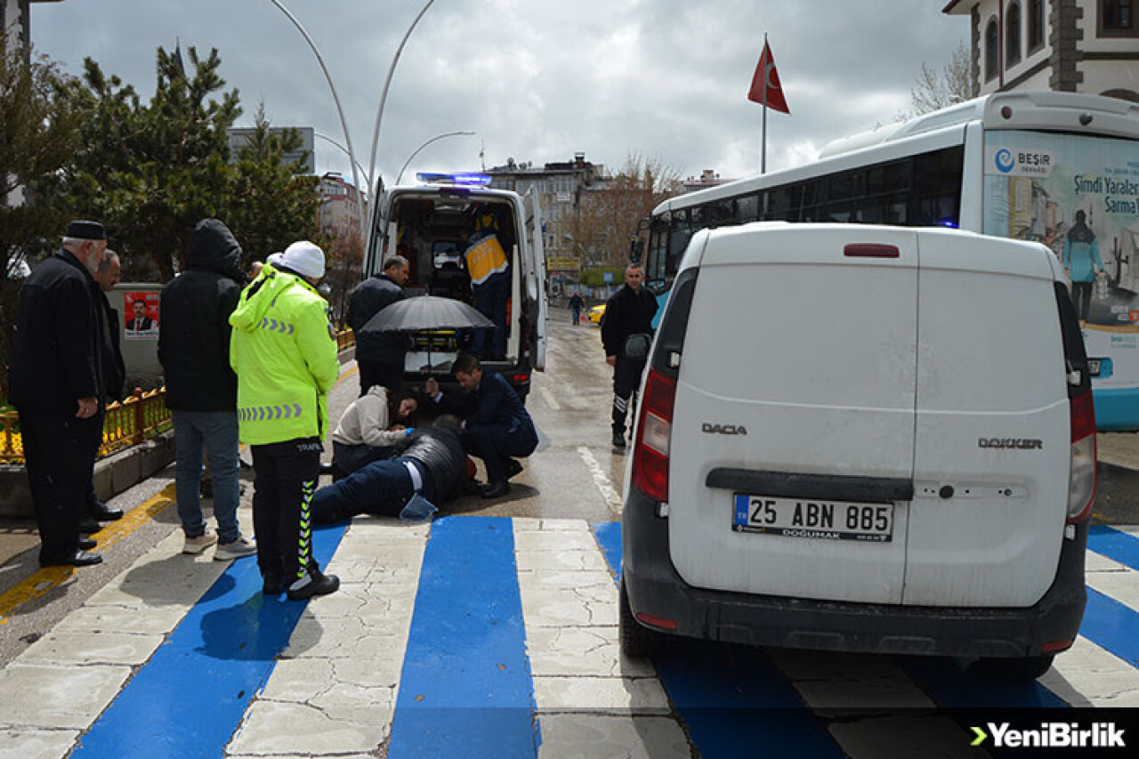 Erzurum'da yaya geçidinde aracın çarptığı karı-koca yaralandı