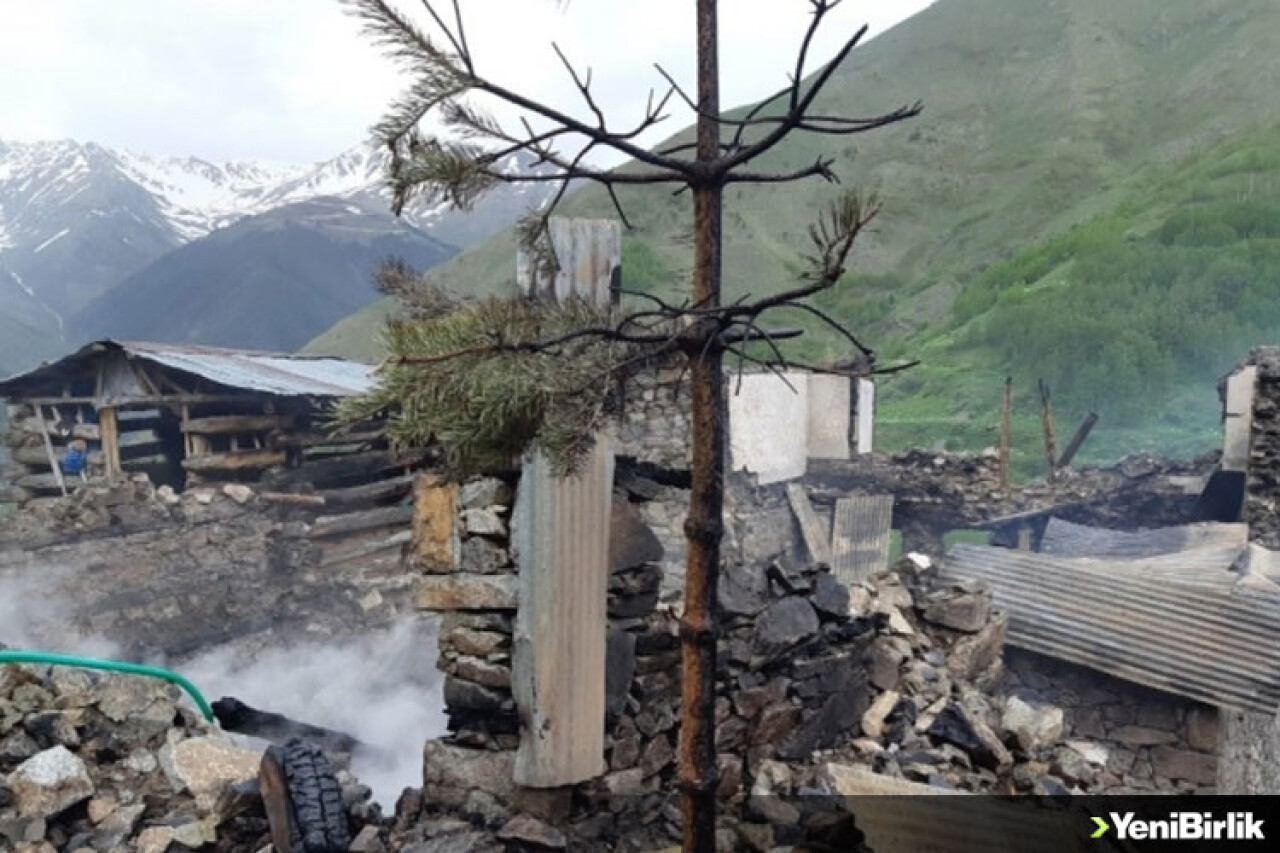 Artvin'in Yusufeli ilçesi Yaylalar köyünde yangın!