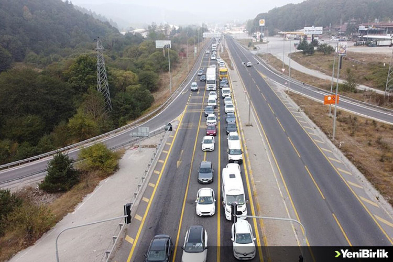 Bolu Dağı geçişinde onarım çalışması alternatif güzergahta trafik yoğunluğuna neden oldu