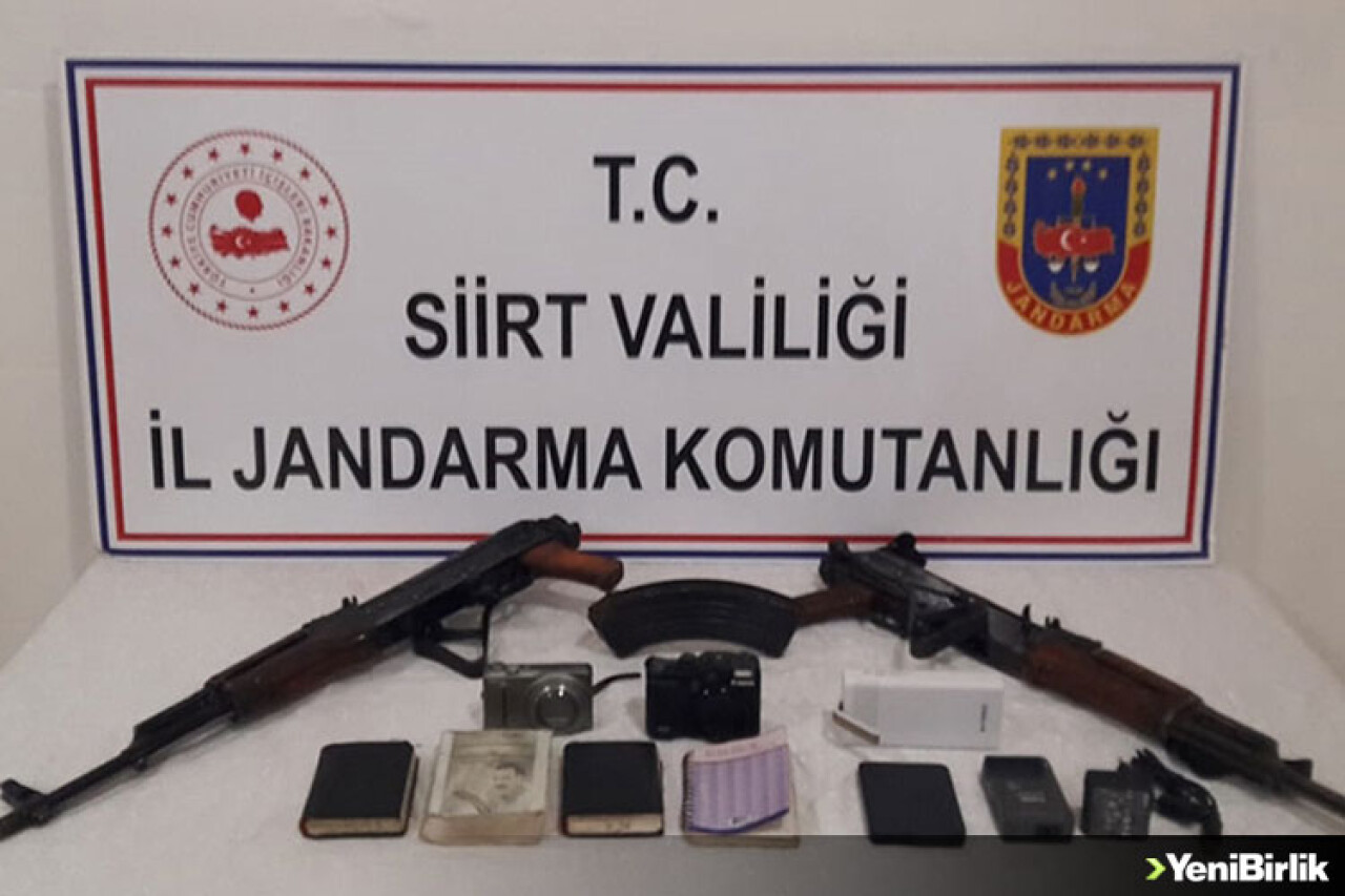 Siirt kırsalında PKK'lı teröristlere ait silah ve mühimmat ele geçirildi