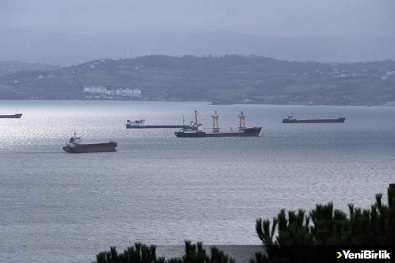 Karadeniz'deki fırtınadan kaçan gemiler Sinop doğal limanına sığındı