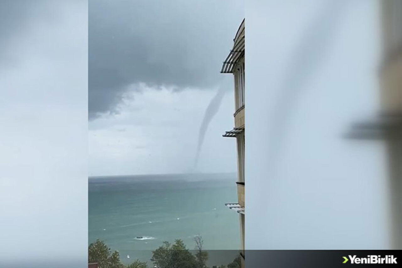 Ordu'da denizde çıkan hortum görüntülendi