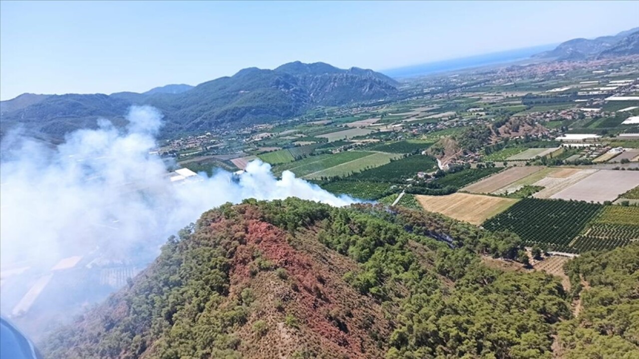 Muğla'da ormanlık alanda çıkan yangına müdahale ediliyor