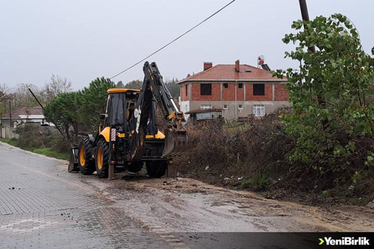 Çanakkale'de sağanak nedeniyle dere taştı, çilek bahçeleri su altında kaldı