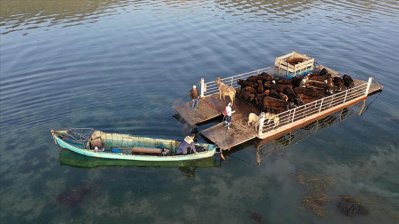 Mada Adası'ndaki Yörükler yaylaya kayıklarla çıkıyor