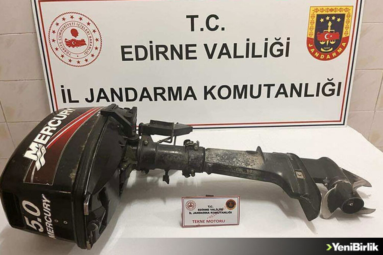 Edirne'de tekne motoru çalan 2 şüpheli tutuklandı