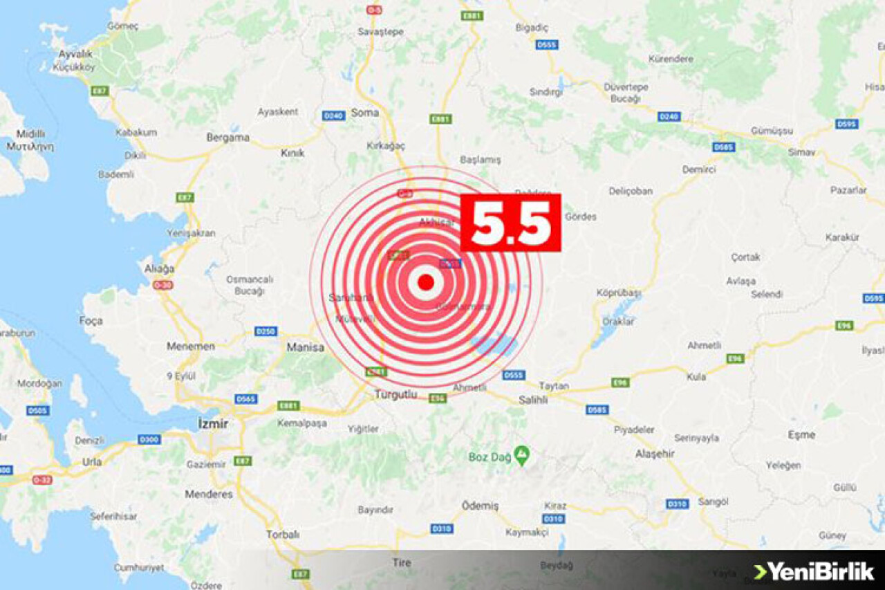 Manisa'da 5.5 büyüklüğünde deprem