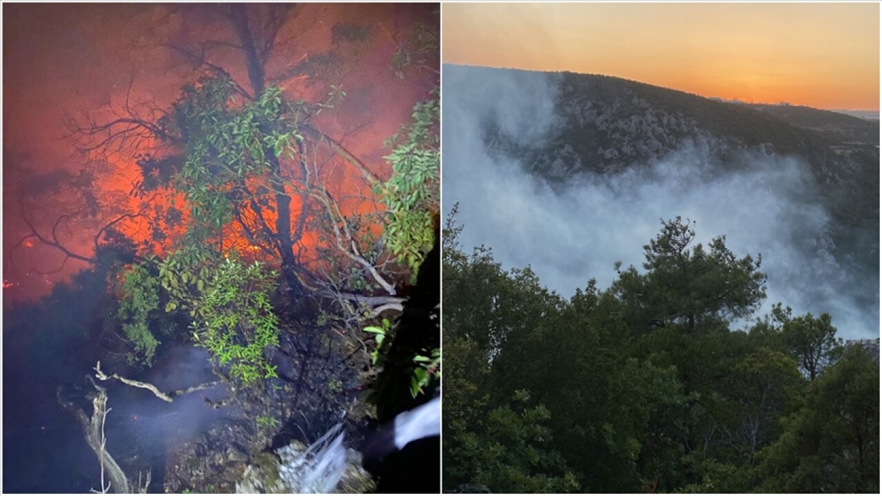 Bilecik'te yıldırım isabet etmesi sonucu çıkan orman yangınına müdahale ediliyor