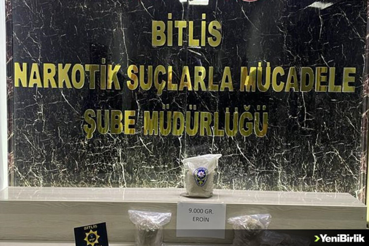 Bitlis'te 9 kilogram eroin yakalandı