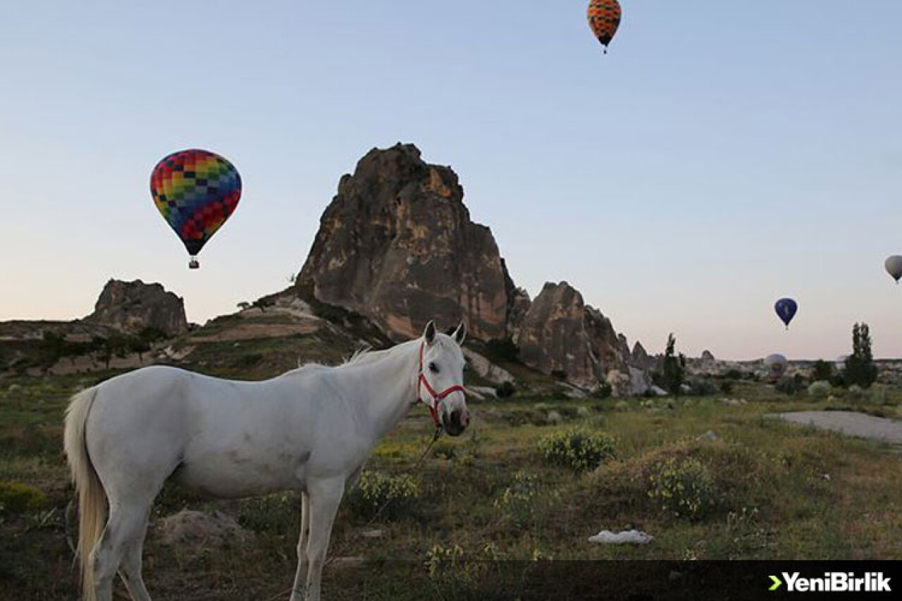 Kapadokya semaları sıcak hava balonlarıyla renklendi