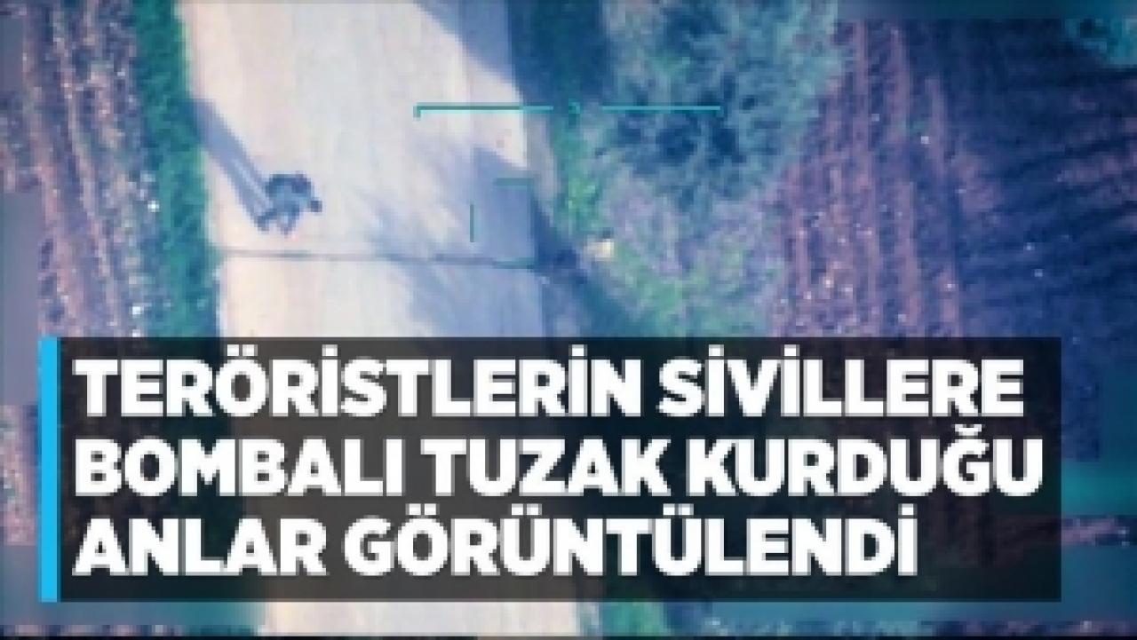 Afrin'de teröristlerin sivilleri katlettiği tuzaklama anları görüntülendi 